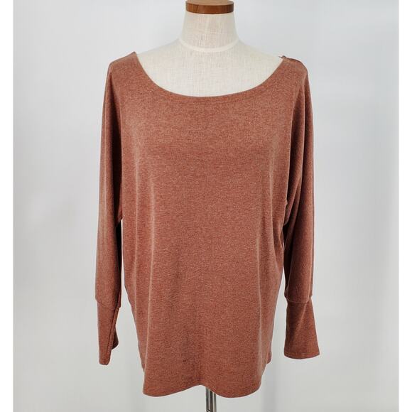 Aifer Womens XL Brown Long Sleeve Round Neck Lightweight Sweater Pre-Owned - Picture 1 of 6